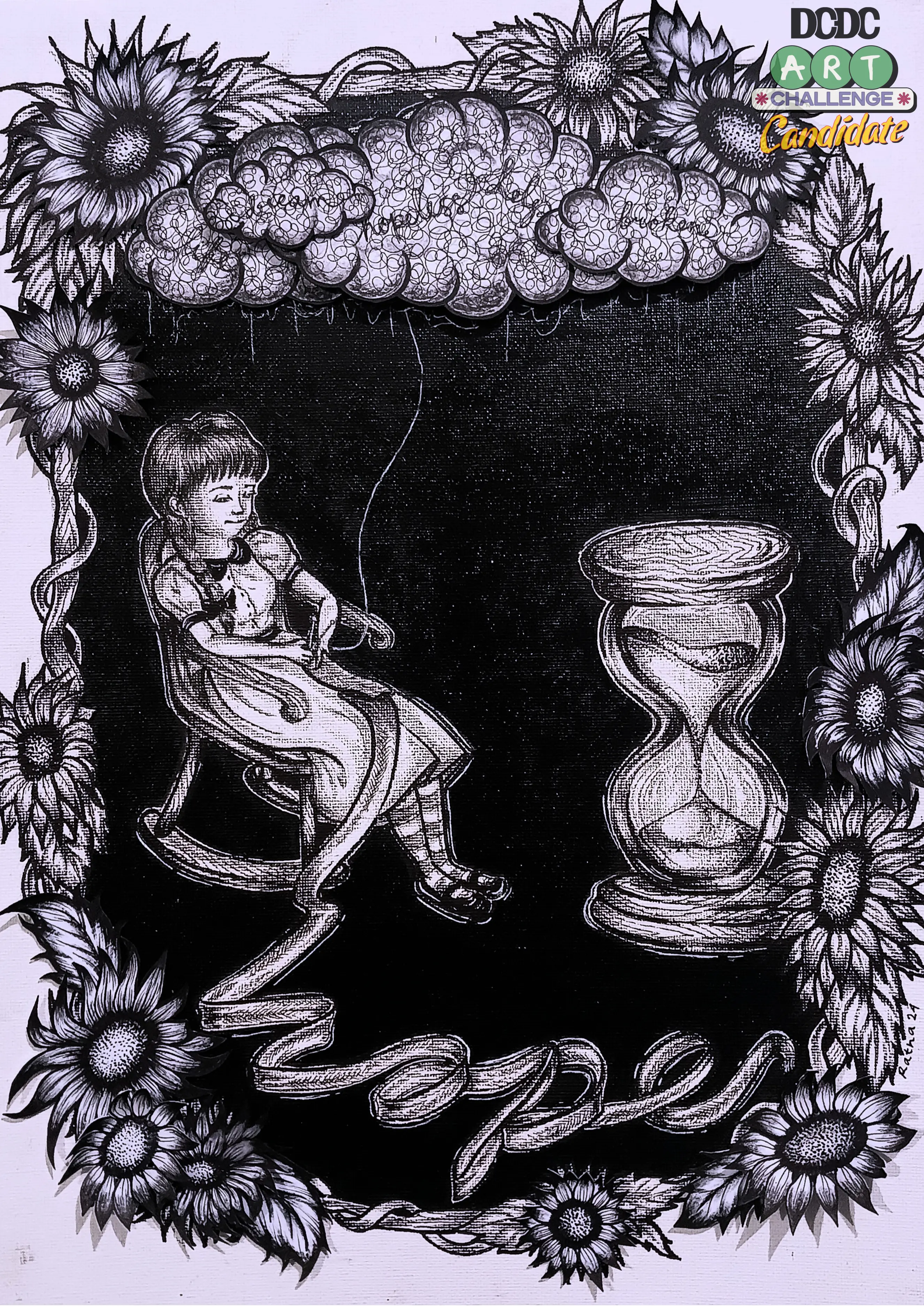 "Catharsis" - mix media on canvas (painting,drawing,pop up paper)