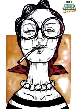 A Song of Cigar & Solitude (watercoror and ink on paper)