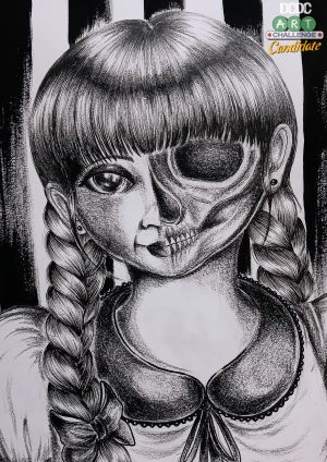 "Dark Side"(manual drawing on paper)