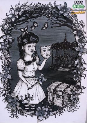 "Eccedentesiast" - mix media on canvas (painting, drawing, pop up paper)