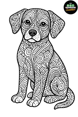 Intricate Doodle Dog Design