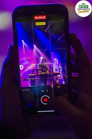 Portrait of Ardhito Pramono's appearance from the screen of a fan's cellphone